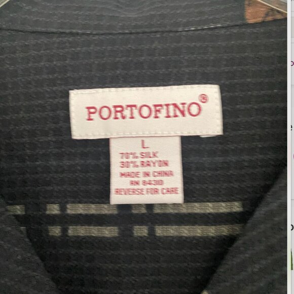 NEW Portofino Button Down Hibiscus Flower Hawaii Aloha Waffle Linen Shirt L - Picture 2 of 4